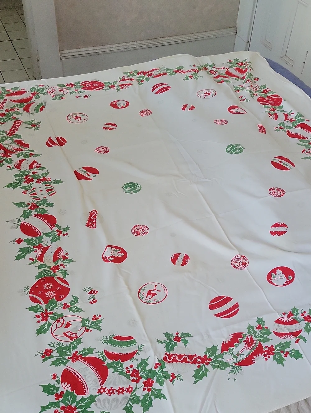 Vintage Christmas Holiday Tablecloth